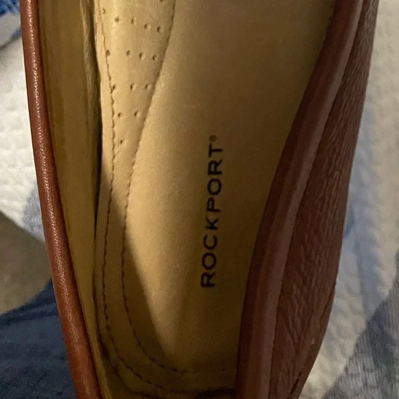 Rockport Men's Chestnut Brown Leather Slip-On Loafers